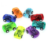 100PCS Mini Transparent Pull Back Diecast Car Vehicle Plastic